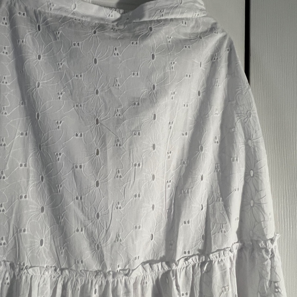 Calypso St. Barth White Eyelet Full A-Line Skirt - Picture 4 of 16